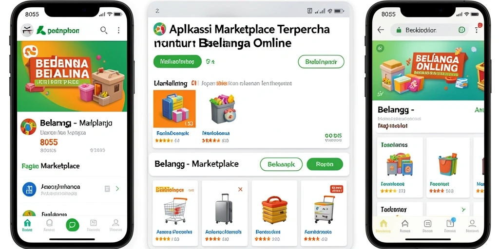 Antarmuka bersih dan fungsional dari aplikasi Marketplace 8055.