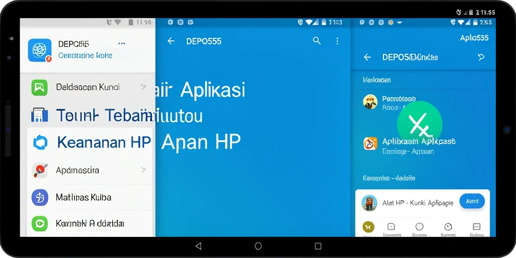 Antarmuka pengguna DEPO555 yang menampilkan fungsi Kunci Aplikasi.