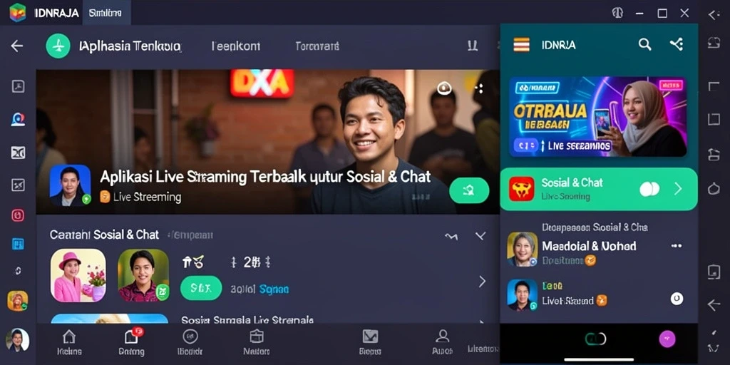 Antarmuka pengguna IDNRAJA saat melakukan Live Streaming.