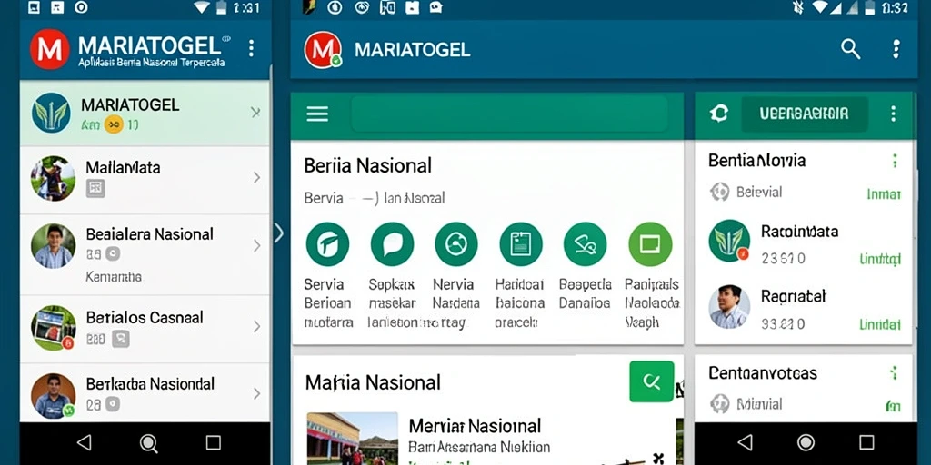 Tampilan antarmuka MARIATOGEL dengan berita nasional terbaru.