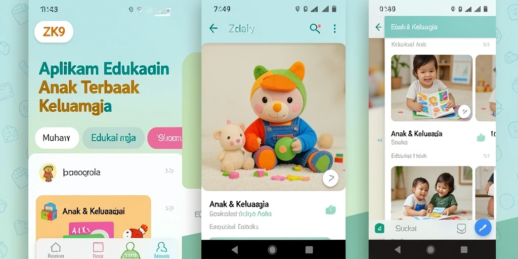 Tampilan antarmuka aplikasi ZK9 yang ramah anak.