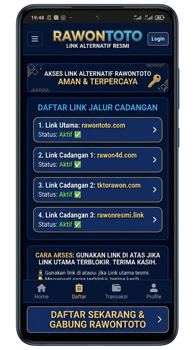 Tampilan link alternatif rawontoto